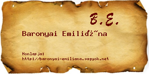 Baronyai Emiliána névjegykártya